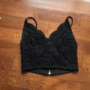 Black lace paper crane top